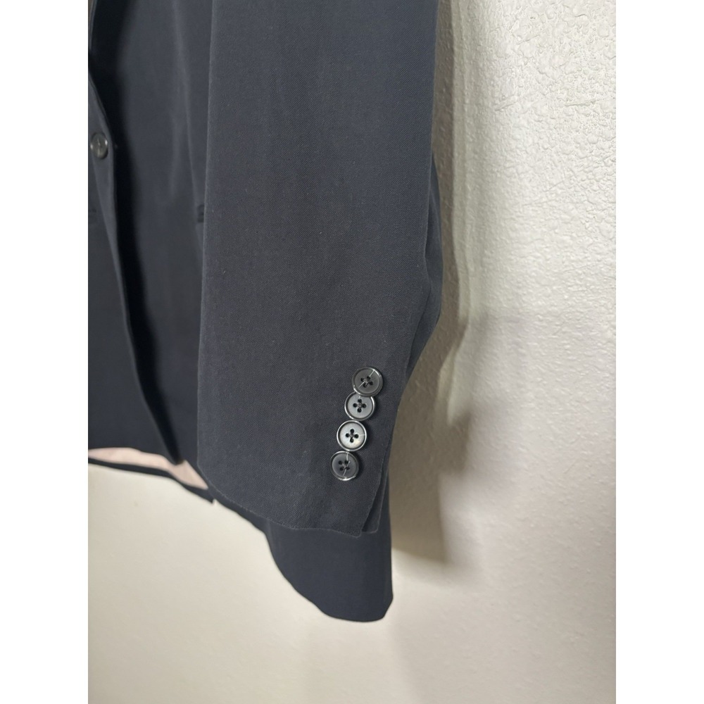 Land's End Women's Size 16 Black One Button Blazer Stretch Spandex - Picture 8 of 10